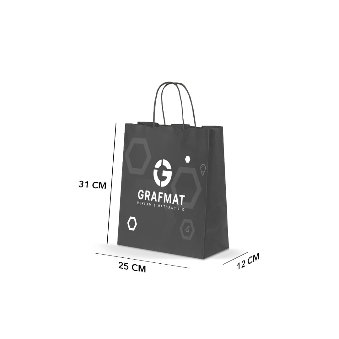 25x12x31 cm Kağıt Saplı Çanta